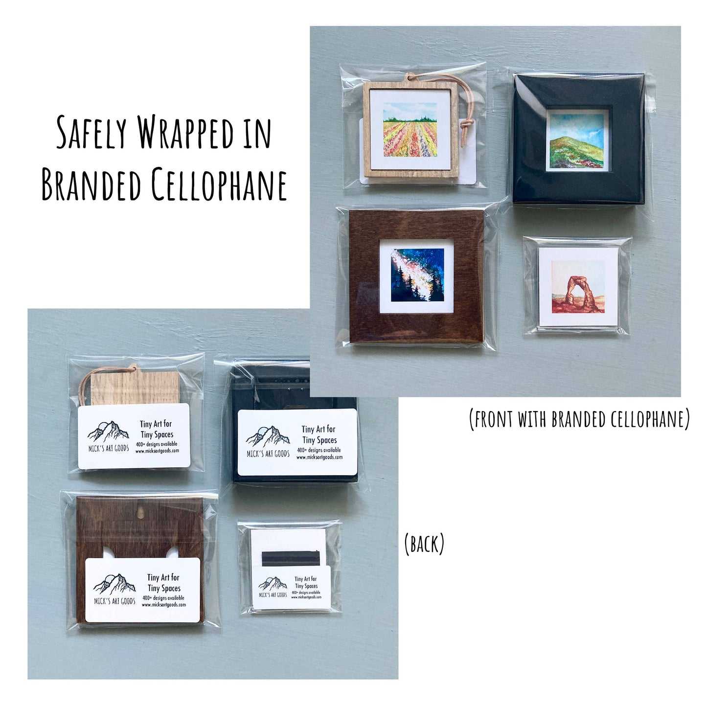 Mini 1" Galaxy Forest Pine Trees Tiny Watercolor Print Sky