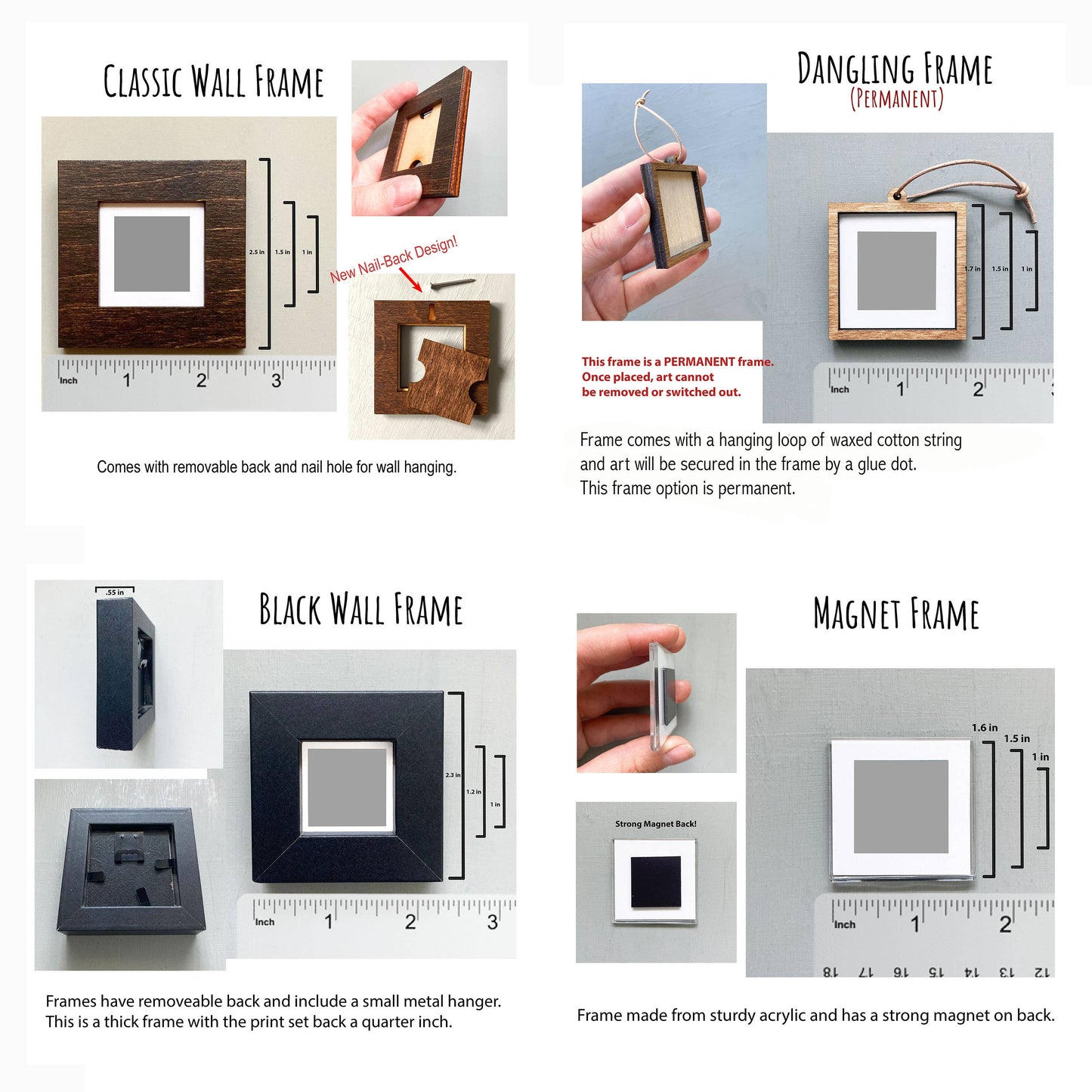Mini 1" Galaxy Forest Pine Trees Tiny Watercolor Print Sky