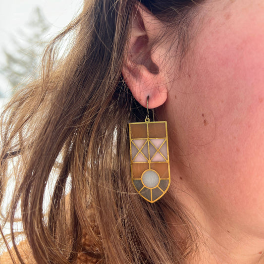 Vertex // stained glass resin earrings