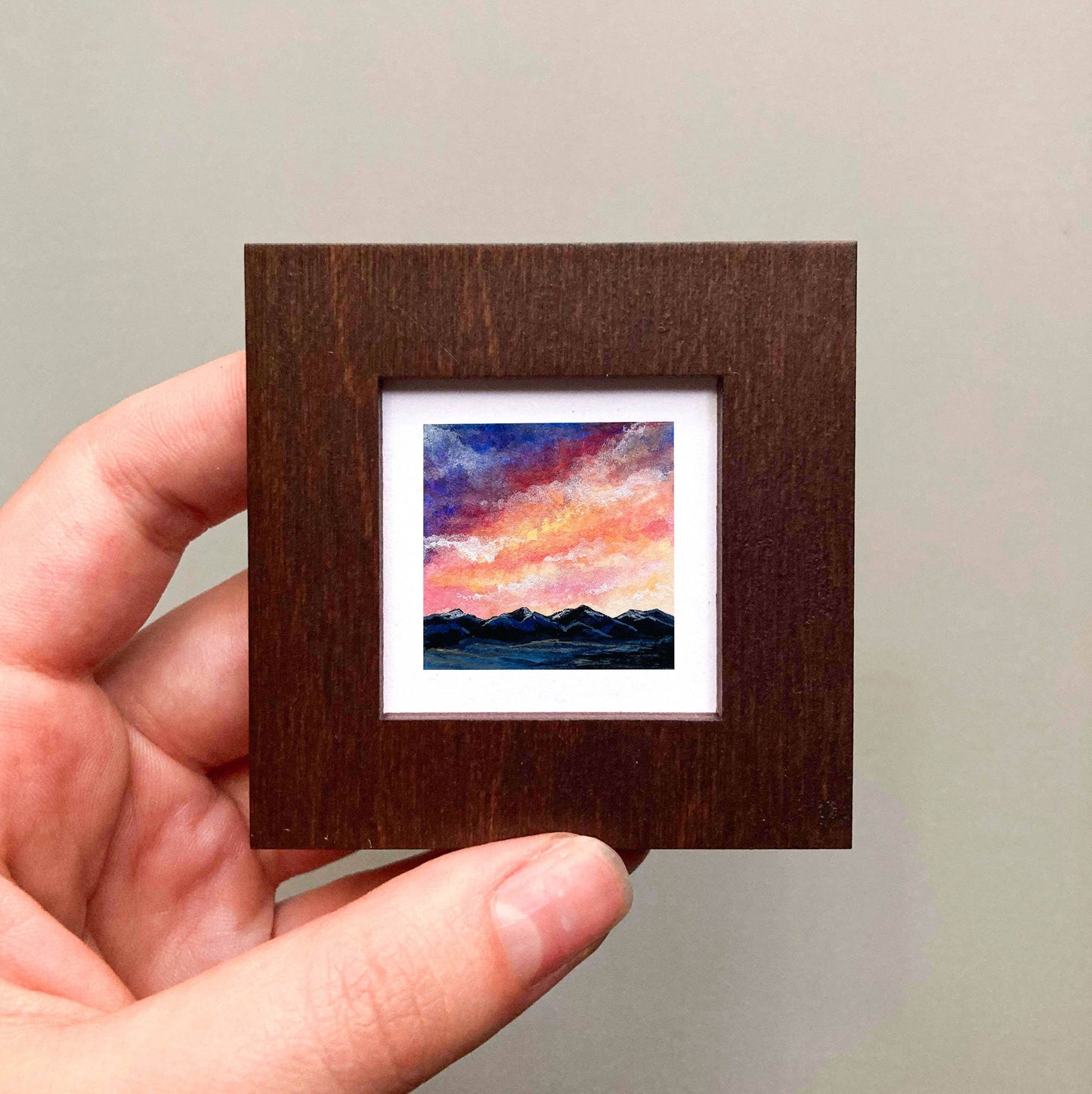 Mini 1" Bitterroot Mountain Montana Tiny Gouache Art Print