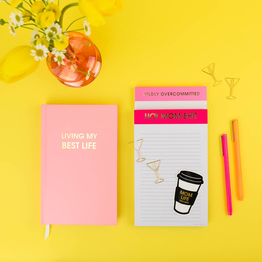 Wildly Overcommitted - Lined Notepad - Bright Pink - 65 perforated pages - 5x8
