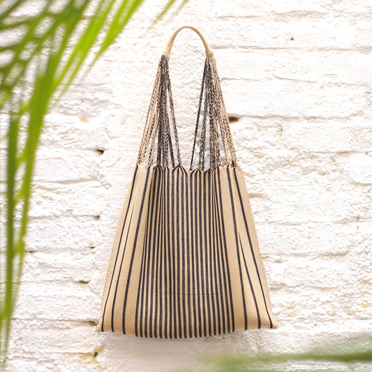 Las Rayas Totes - Hand Woven in Chiapas - Natural