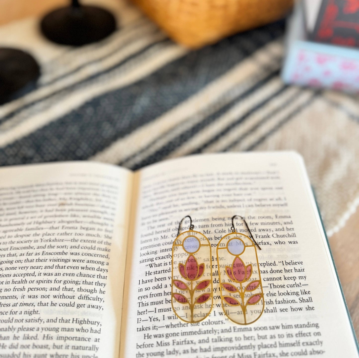 Dogwood // stained glass resin earrings